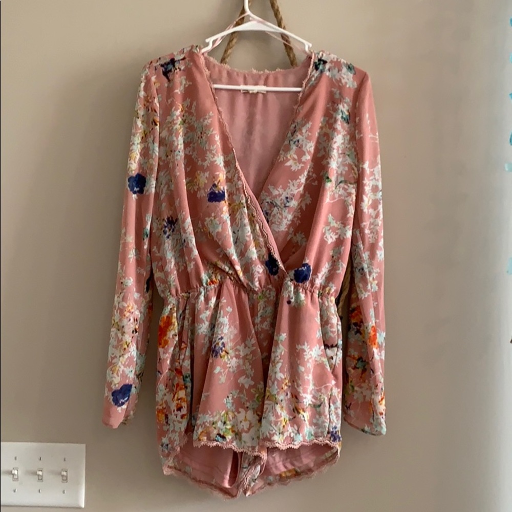 Pink Floral Romper 🌸